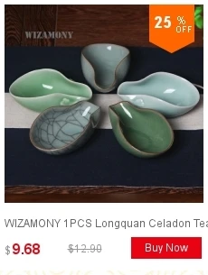 WIZAMONY Китайский Longquan Celadon большой Cqapacity ручной работы ярмарка кружка 200 мл Justice чашка чай горшок точки чайная посуда Чайный набор кунг-фу