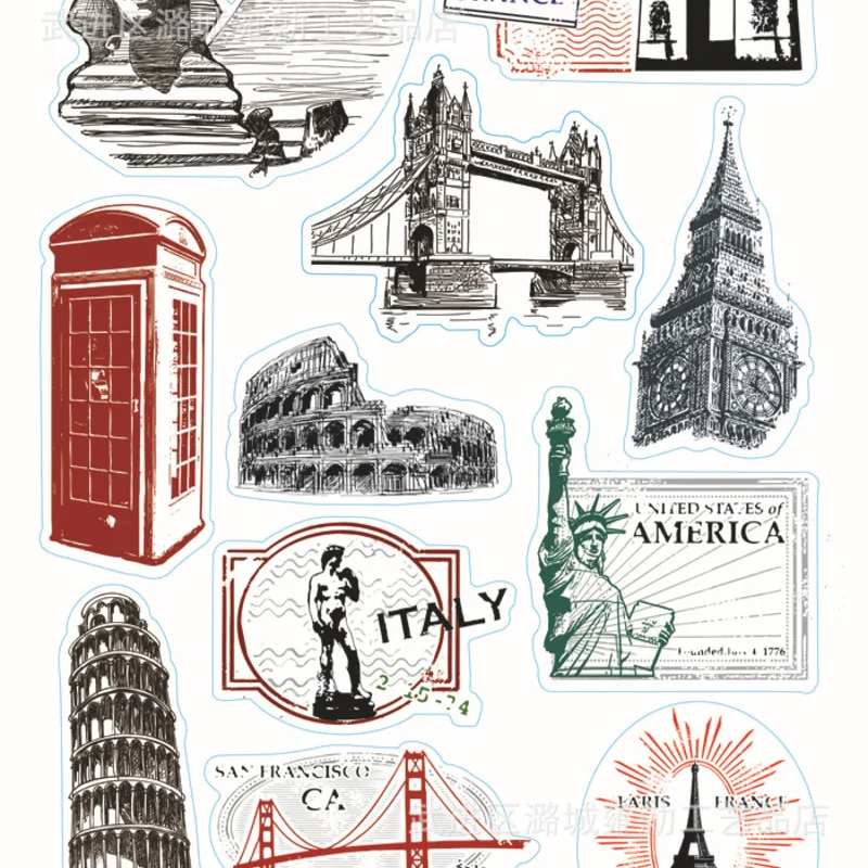 

Retro Europe London Bridge Suitcase Sticker Decoration Stationery Sticker Diy Ablum Diary Scrapbooking Label Sticker Kawaii