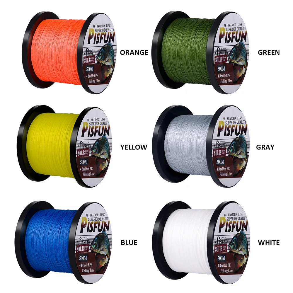 Pisfun Brand 4x Braided Fishing Line 500m Strong Multifilament