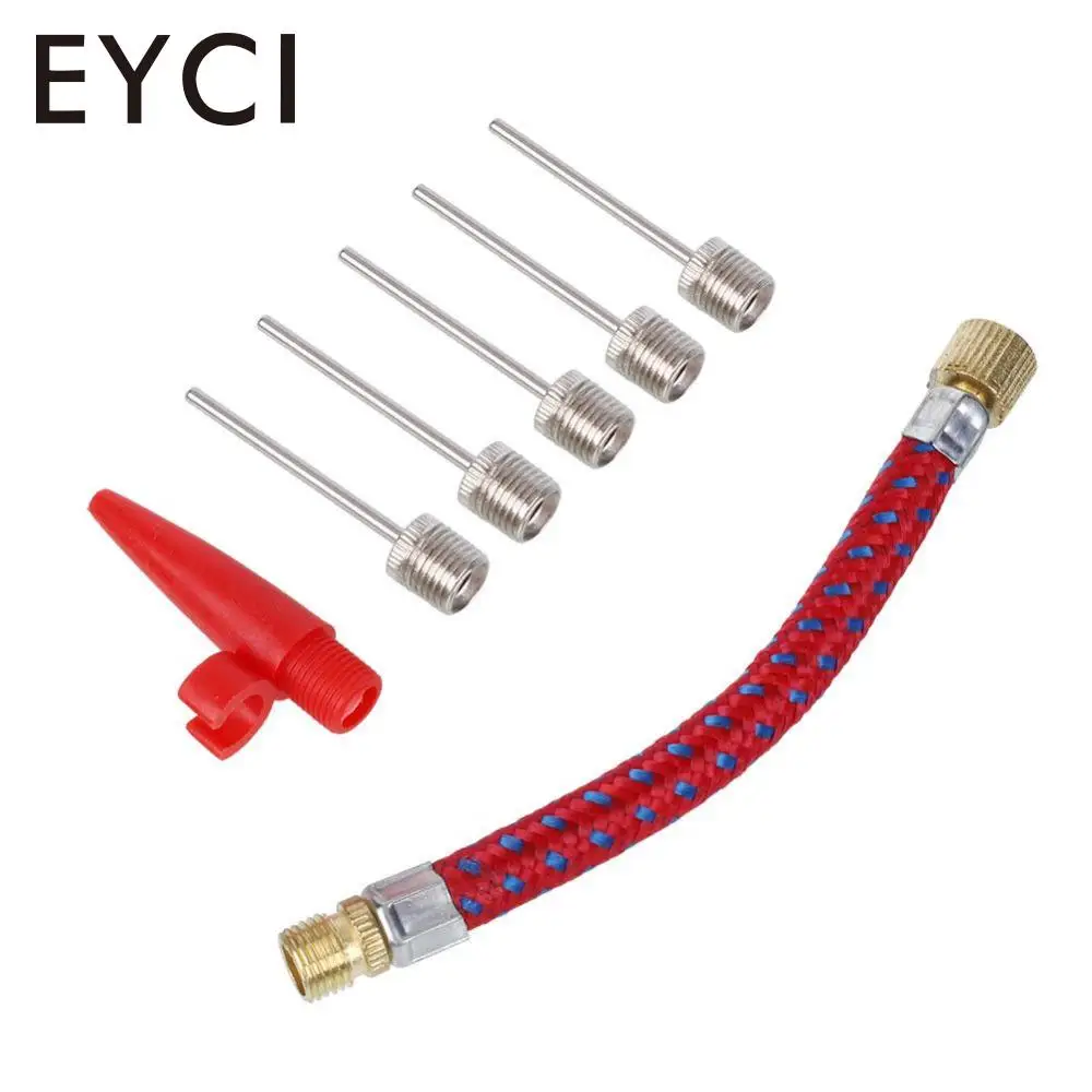 EYCI Bike Pump 7Pcs Needle Valve Foot Ball Airbed Bicycle Tyre Adapter