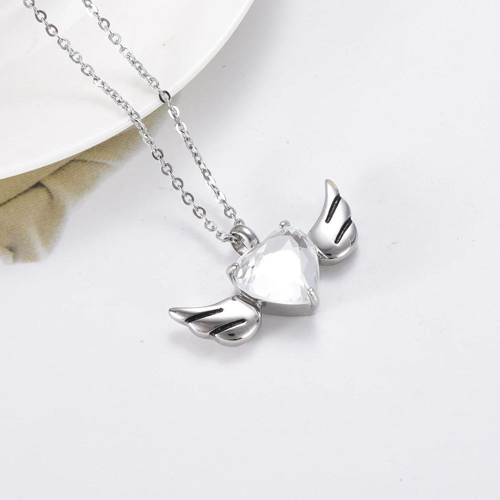 Angel Wing With Big Bar Crystal Ashes Urn Necklace For Pet/Human Cremation Urns Pendant Newest In 2018 | Украшения и аксессуары