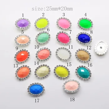 

new hot 10 sets of 25 * 20mm oval annulus Diy jewelry accessories rhinestone flat wedding invitations necklace jewelry mixing