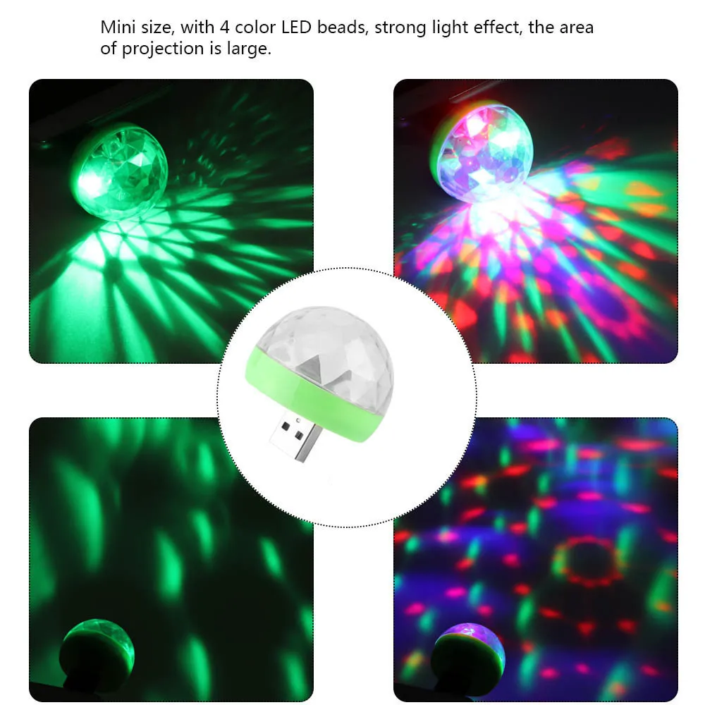 Mini-USB светодиодный вечерние свет музыка мяч огни Цвет изменение с Музыка DJ Light этап для рождественской вечеринки стробоскоп этап лампы