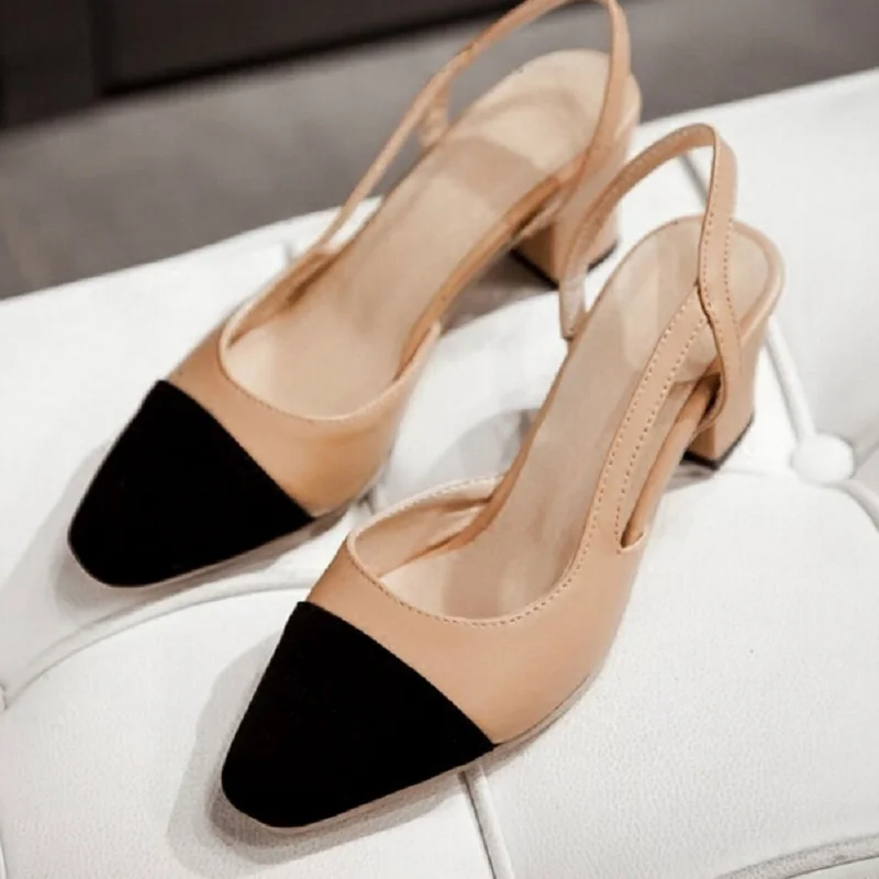 round toe slingback shoes
