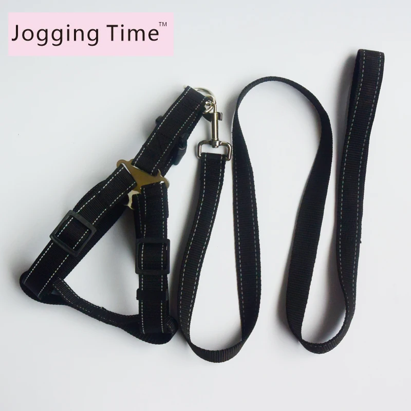 Reflective Nylon Harness Leash Set Adjustable Pet Chest Back Traction