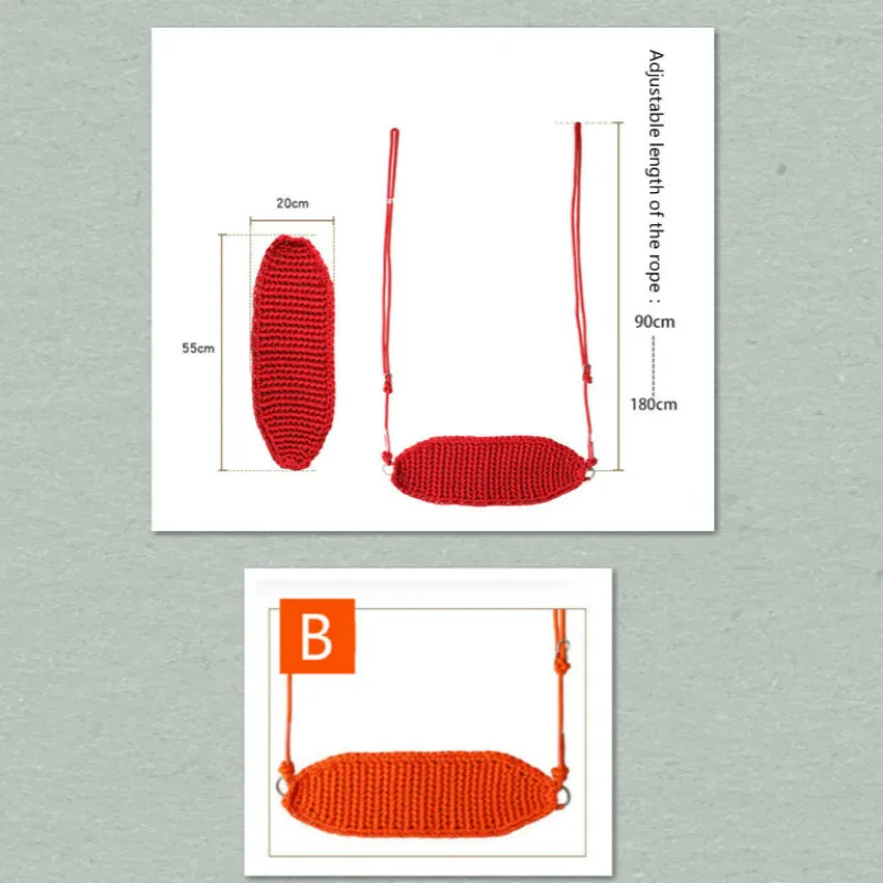 Супер удобные детские качели для отдыха в помещении качели ручной тканые сетчатые качели анти-флип Висячие стулья на открытом воздухе мебельные принадлежности - Цвет: B