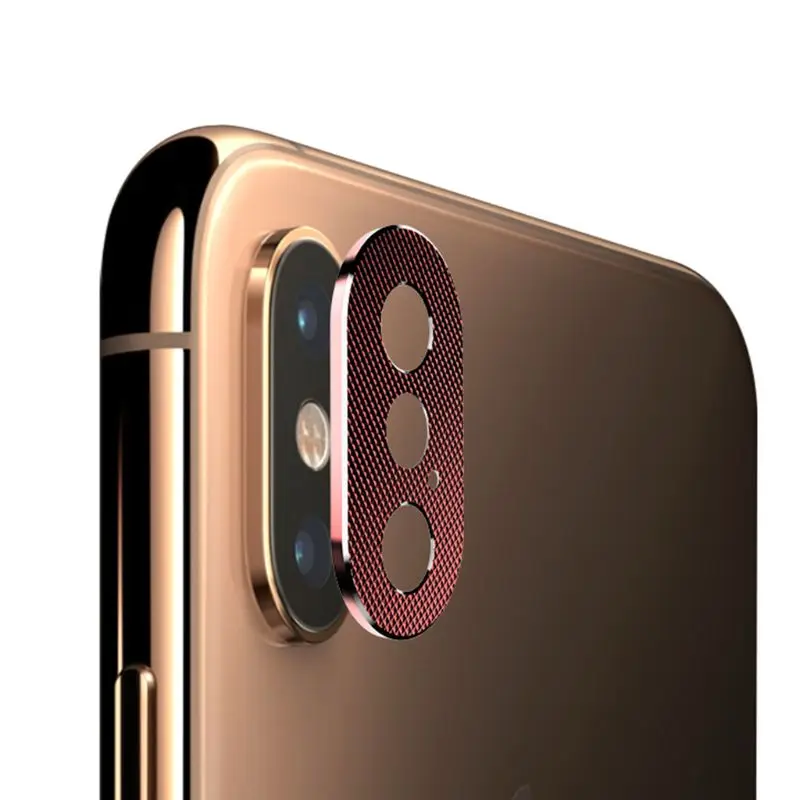 Задний Задний защитный чехол для объектива, защитное кольцо, бампер, полное покрытие, металлический защитный круг для камеры для Apple iPhone X/XR/XS Max - Цвет: Red-A-XSXsMax