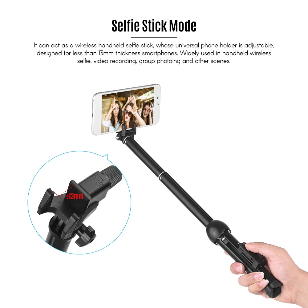 YUNTENG VCT-992 Aluminum Alloy 7-Section Remote Selfie Stick Tabletop Tripod with Phone Remote Control for iPhone Samsung HUAWEI xiaomi 7