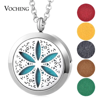 

10pcs/lot 316L Stainless Steel 30mm Perfume Diffuse Oil Locket Jewelry Aroma Magnetic Pendant with Felt Pads VA-497*10