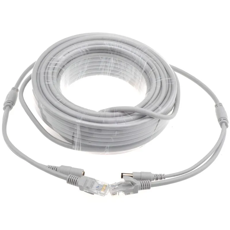 BONLOR 5 м/10 м/15 м/20 м/30 м дополнительный серый CAT5/CAT-5e кабель Ethernet RJ45 + DC Мощность видеонаблюдения сеть Lan кабель для Системы ip-камеры