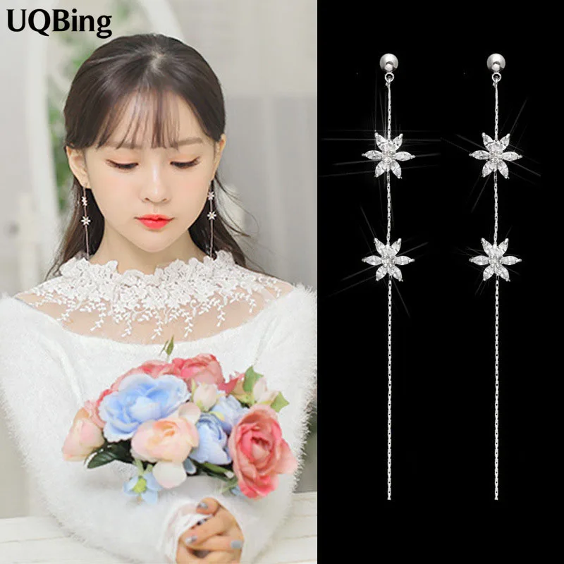 

Fashion 925 Sterling Silver Crystal Rhinestone Stud Earrings Jewelry Pendientes Brincos Drop Shipping