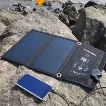 Solar folding charge bag Sun power 15W outdoor 5V portable fast charge mobile phone tablet charger
