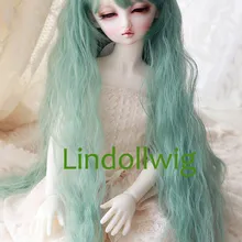 Lindollwing 1/3 BJD парик Pullip Dal DD SD Dollfie кукла парик высокотемпературные волосы 8-9 дюймов длинный зеленый кудрявый парик 6319