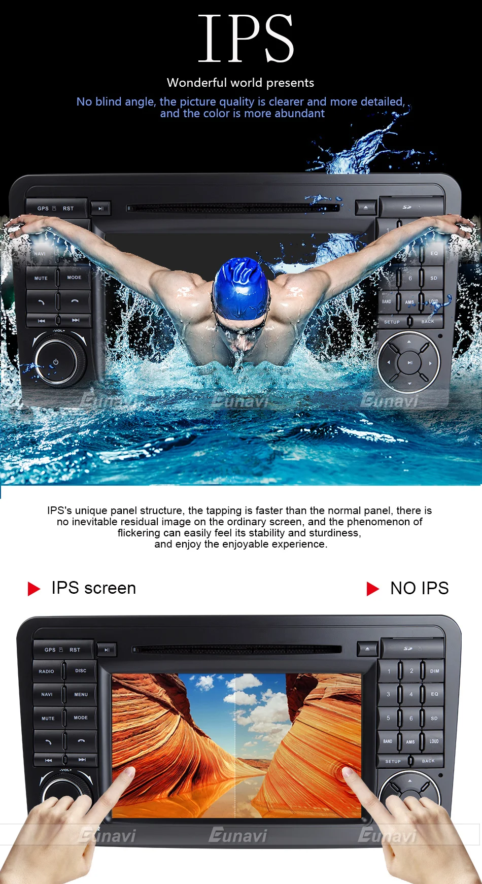 Discount Eunavi 2 Din Android 8.0 WiFi GPS Navi Octa 8 Core Blotooth Stereo Car DVD Player For Benz ML CLASS W164 ML300 ML350 ML450 ML500 9