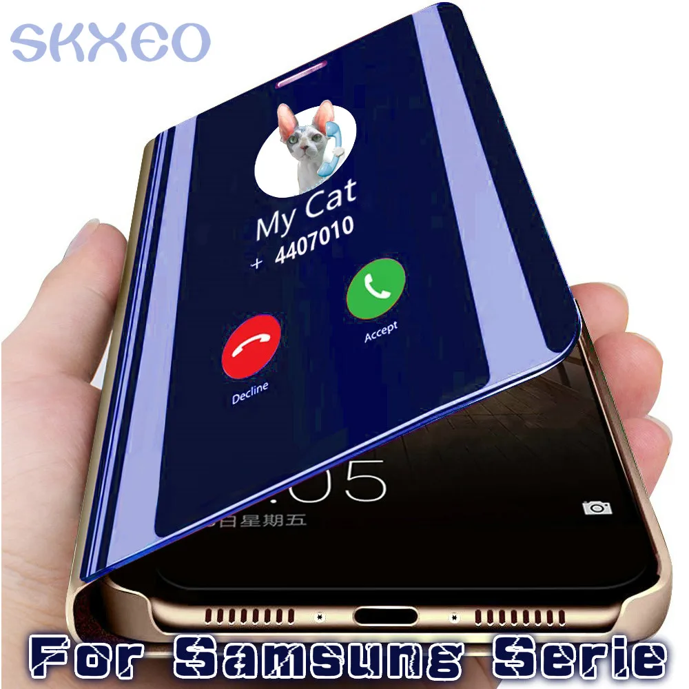 

Mirror Flip Case For Samsung Galaxy S7 S8 S9 S10 Mobile Phone Protector For J2 J2Core J4 J6 J510 J710 Flip Phone Case