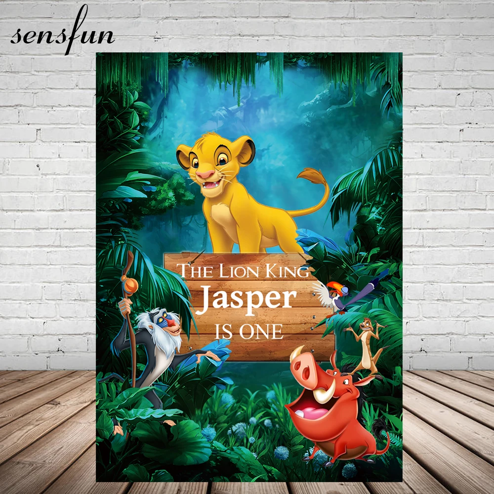 Sensfun Forest Cartoon Lion King Photography Backdrop For ...