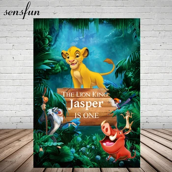 

Sensfun Forest Cartoon Lion King Photography Backdrop For Photo Studio Boys 1st Birthday Party Backgrounds Customized 5x7ft