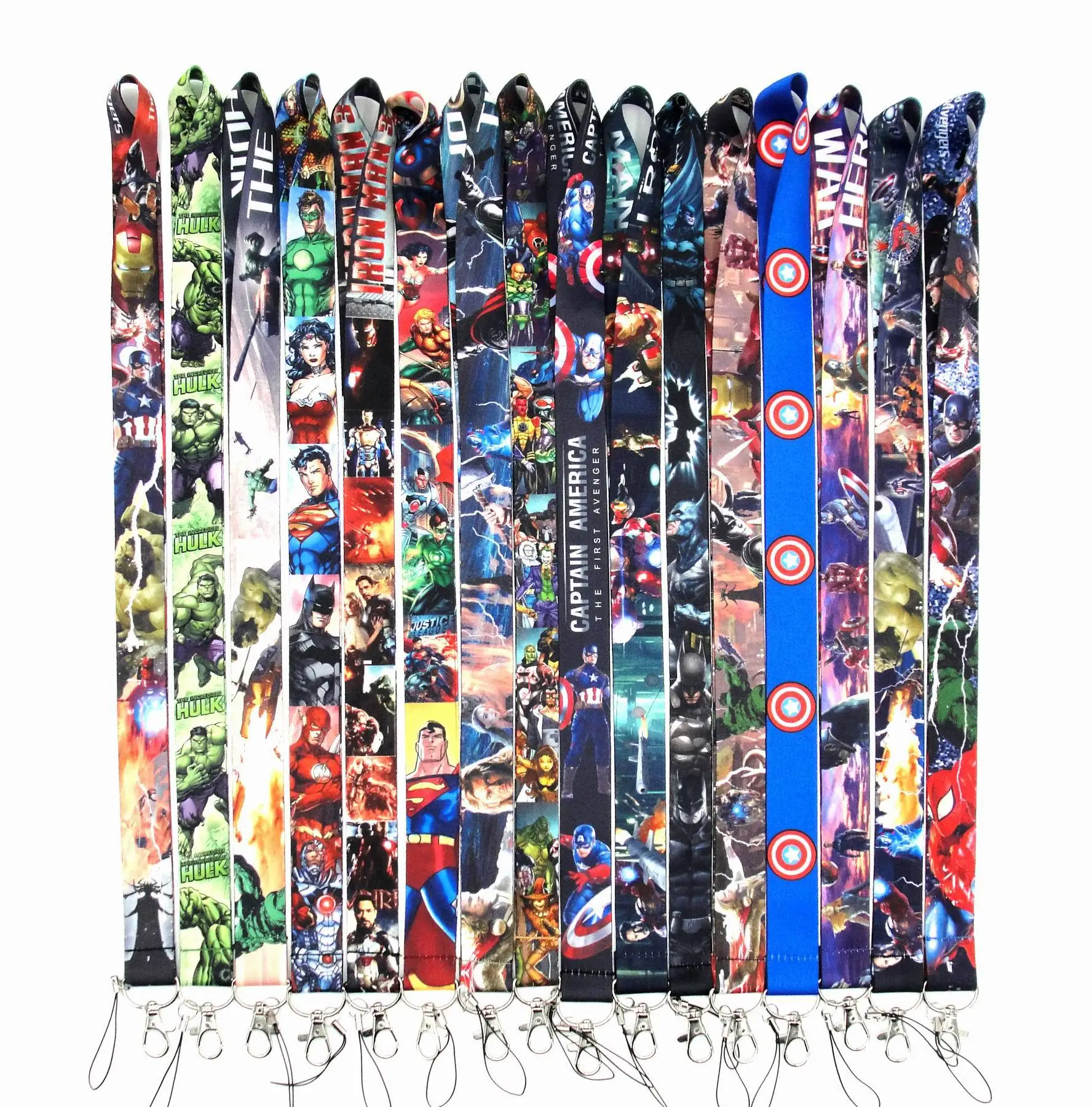 

Marvel Movie Avengers Super Hero Neck Strap Lanyard ID Card With Keychain Keyring Captain America Ironman Hulk Thor CNYOWO
