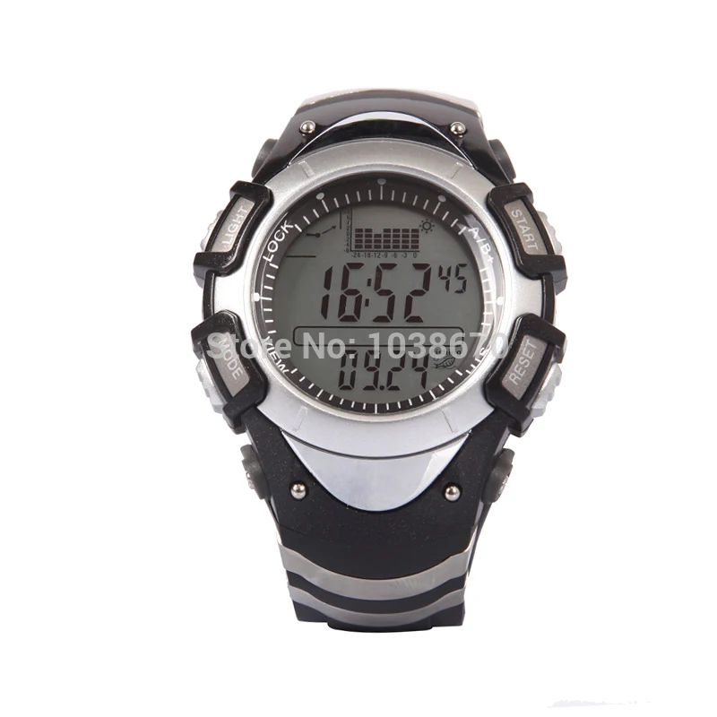

NEW 2017 Professional Men Digital Fishing Watch Barometer Monitor Thermometer Altimete Storm Warn 6 Spot Data Record Waterproof