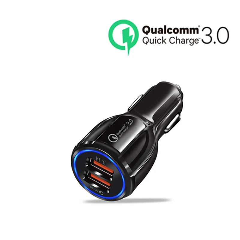 المزدوج USB شاحن سيارة شاحن سريع 3.0 ل فون X 8 7 6 6 ثانية زائد سامسونج غالاكسي S8 Xiaomi redmi 4X قرص الهاتف المحمول شاحن المزدوج USB شاحن سيارة شاحن سريع 3.0 ل فون X 8 7 6 6 ثانية زائد سامسونج غالاكسي S8 Xiaomi redmi 4X قرص الهاتف المحمول شاحن