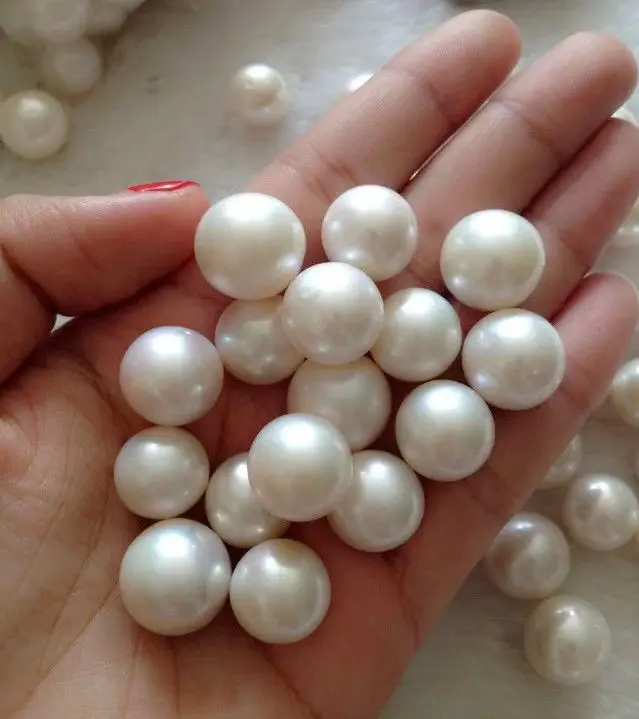 

PERFECT ROUND 13-14MM WHITE SOUTH SEA LOOSE PEARL UNDRILLED LITTLE DEFECTS 1PCS