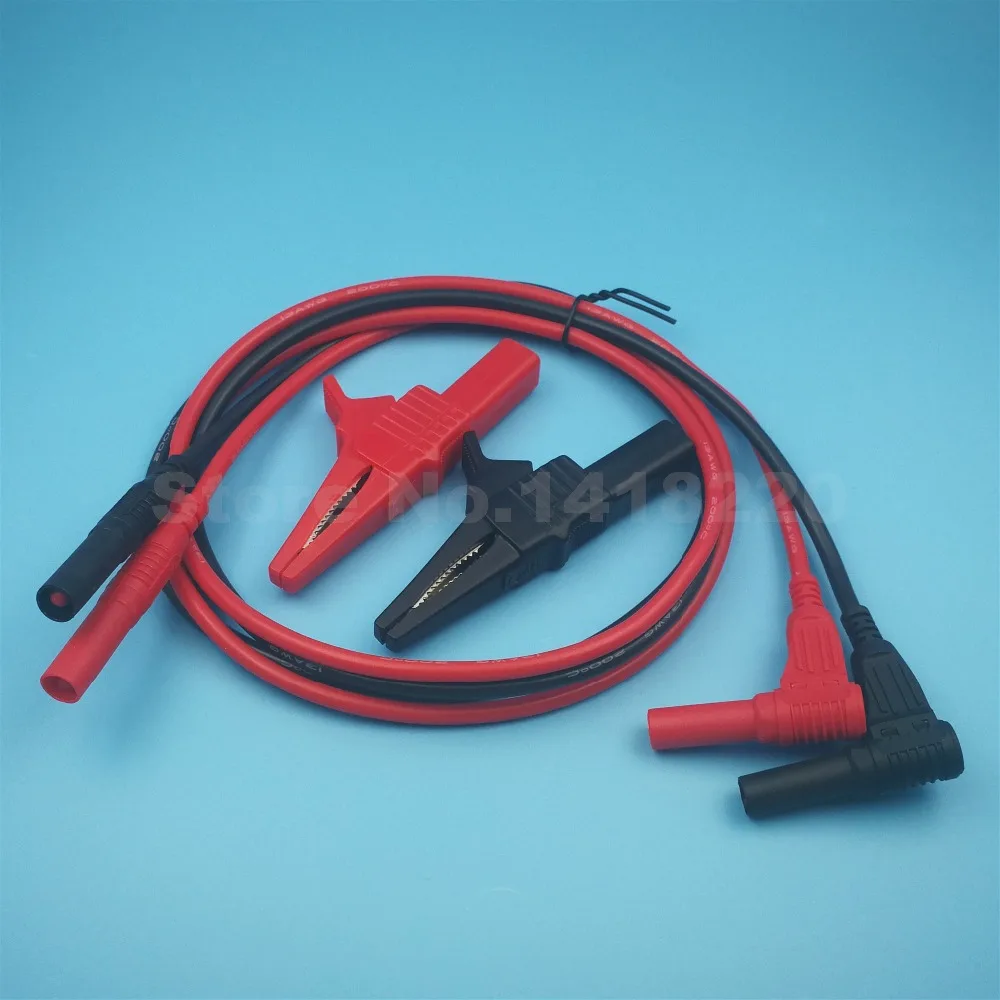 

1Set 32A 1000V Alligator Clip Large Crocodile Test Clip CL4262 + Silicone Test Lead 4mm Banana Plug TL22200 Red/Black
