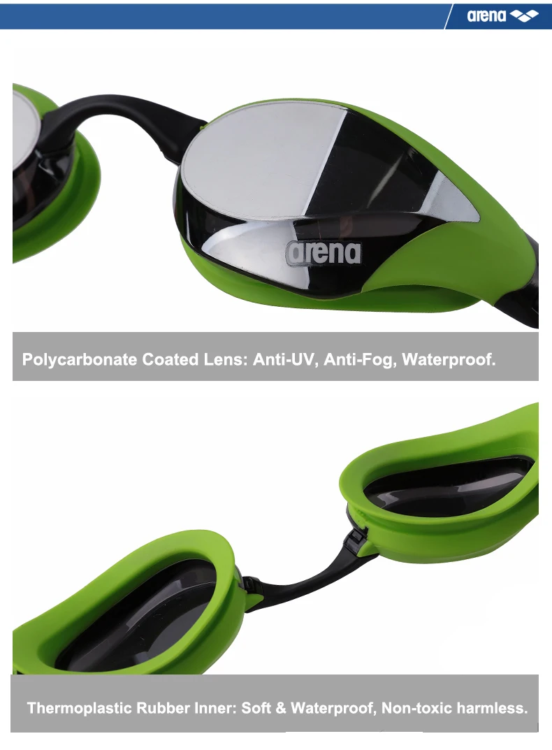 Arena Анти-туман с УФ покрытием очки для плавания для мужчин и женщин профессиональные гоночные очки для плавания Регулируемые очки AGL-240M