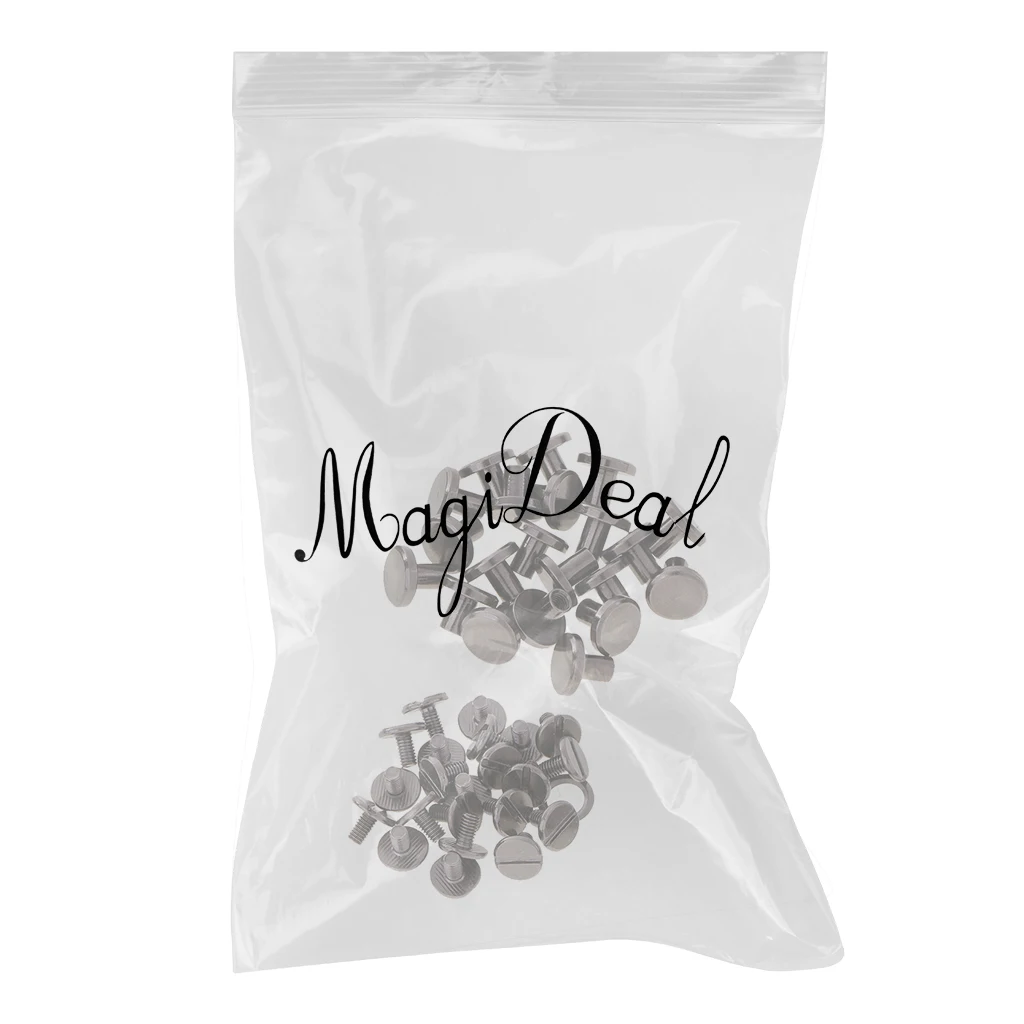 20 Sets Round Head Stud Screw Leather Craft Accessories Nail Rivet Button Decoration Grey Black
