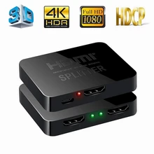 4K*2K Video Adapter 1 Input 2 Output Ultra HD 4K 3D HDMI Splitter HDCP 1080P HDTV HDMI Switcher Amplifier 1x2 UHD Dual Display