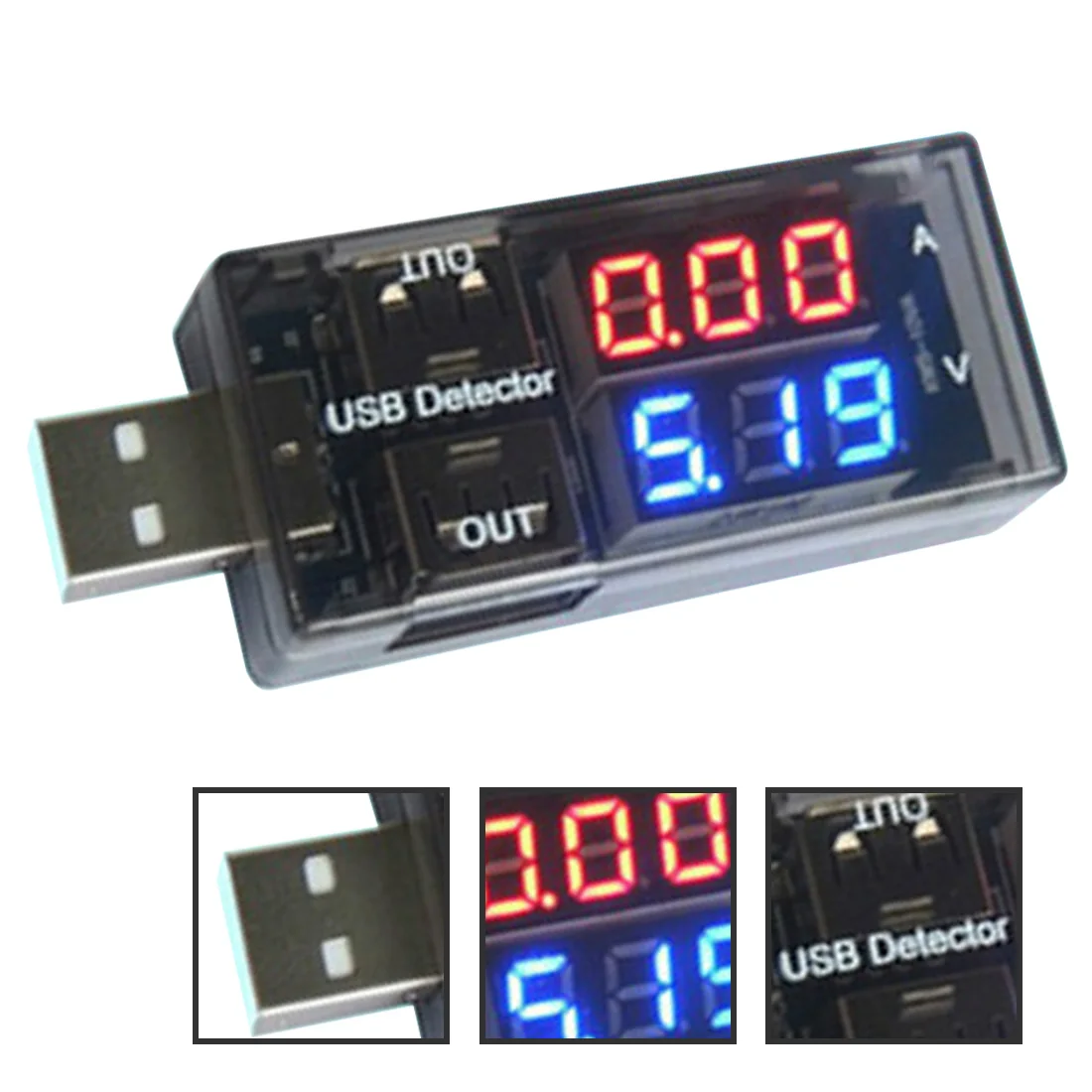 USB Current Voltage Meter Digital Red+Blue Dual Display Charging Detector Tester Battery Voltmeter Ammeter Charger Indicator