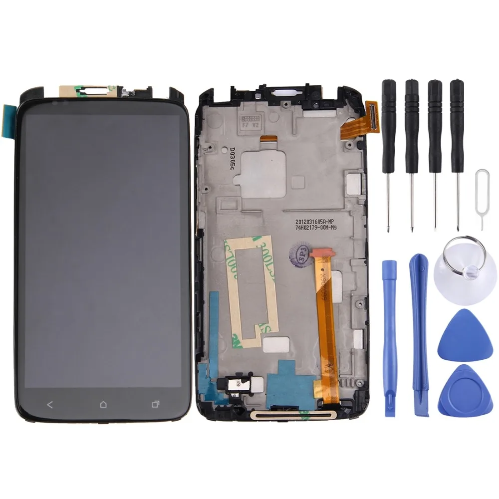 

High Quality LCD Screen and Digitizer Full Assembly Lcd Replacement Glass with Frame For HTC One X With Tools