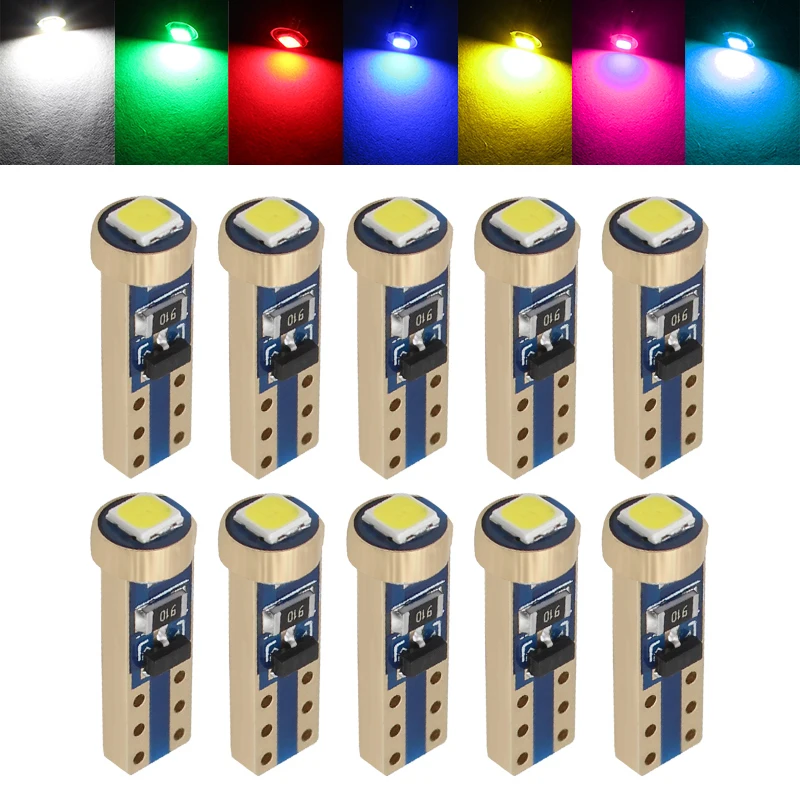 СВЕТОДИОДНЫЙ Автомобильный светильник 10X T5 70 74 W3W 3030 SMD Canbus без ошибок белый синий