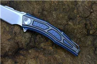 Jenova A02 STEDEMON нож CTS-204P атласное складное лезвие Ножи титановая ручка с карманным зажимом EDC тактический нож инструмент для выживания - Цвет: Blue handle