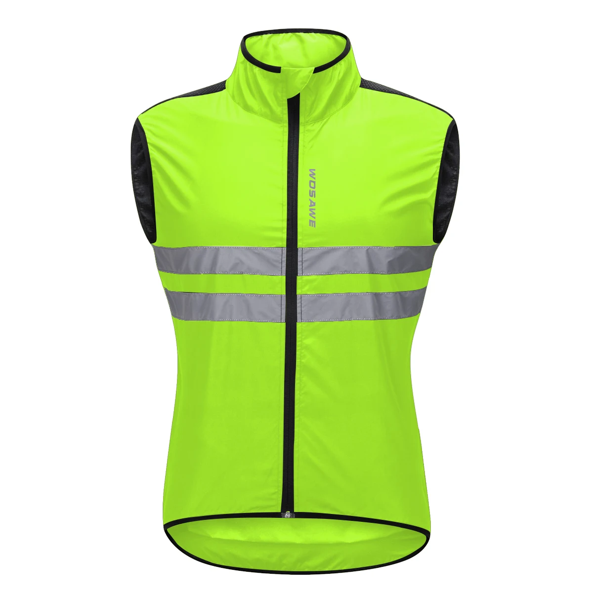 WOSAWE High Visibility Jacket Water Resistance Cycling Running Waistcoat Night Riding Safety Warning Vest MTB Cycling Clothes