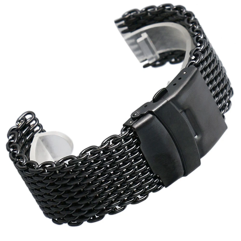 20mm 22mm Replacement Bracelet Band stainless steel mesh black watchband 18mm 20mm 22mm 24mm 20mm 22mm Replacement Bracelet Band stainless steel mesh black watchband 18mm 20mm 22mm 24mm