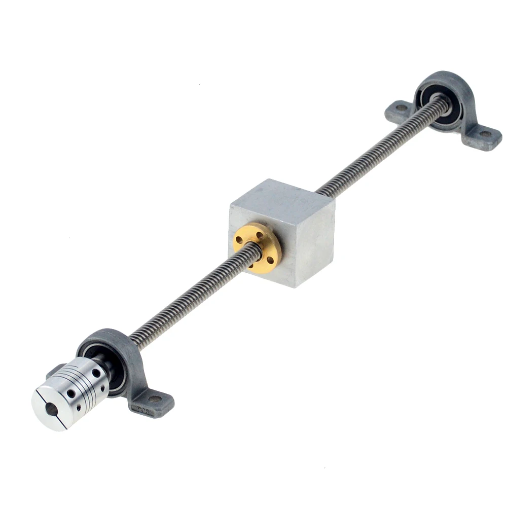 

Lead Screw Set 3D Printer T8 Lead Screw 250 300 350 400 450 500 550 600 650 700 750 800mm KP08 KFL08 Nut housing with Coupler