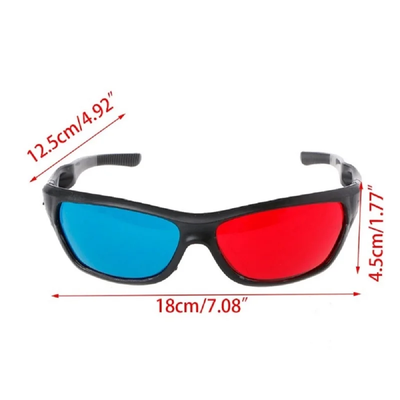 OOTDTY 3D Glasses Universal White Frame Red Blue Anaglyph 3D Glasses For Movie Game DVD Video TV New hot