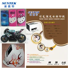 A4 лазерный Водные Наклейки для кружки, стекло, искусства ногтя вода трансферная печать Бумага прозрачный Цвет и белый Цвет