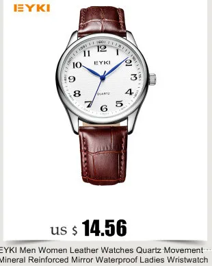 Горячая Распродажа, пара часов Eyki с ремешком из натуральной кожи, формальные римские весы, прямоугольные кварцевые часы с циферблатом, женские часы, мужские спортивные часы