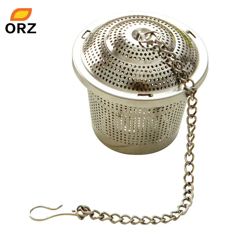 

ORZ 2 PCS/Set Tea Infuser Stainless Steel Mesh Herbal Ball Coffee Tea Strainer Set Teakettle Locking Filter Infuser Spice