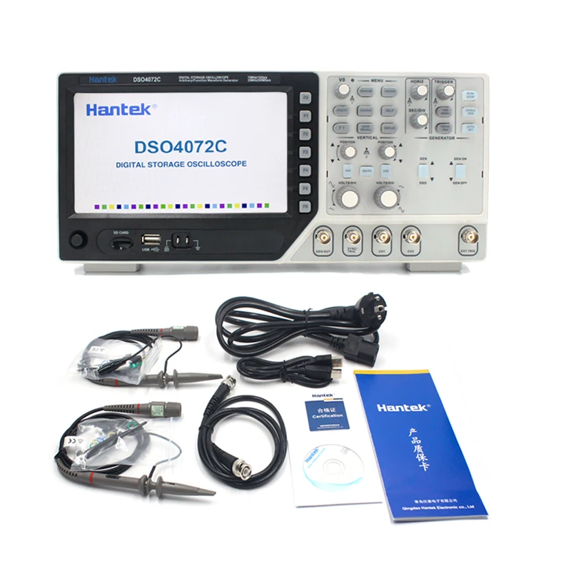 

Hantek USB Oscilloscope DSO4072C 2 Channels 70Mhz Digital Osciloscopio Handheld Portable LCD Diagnostic-tool 1GSa/s Sample Rate