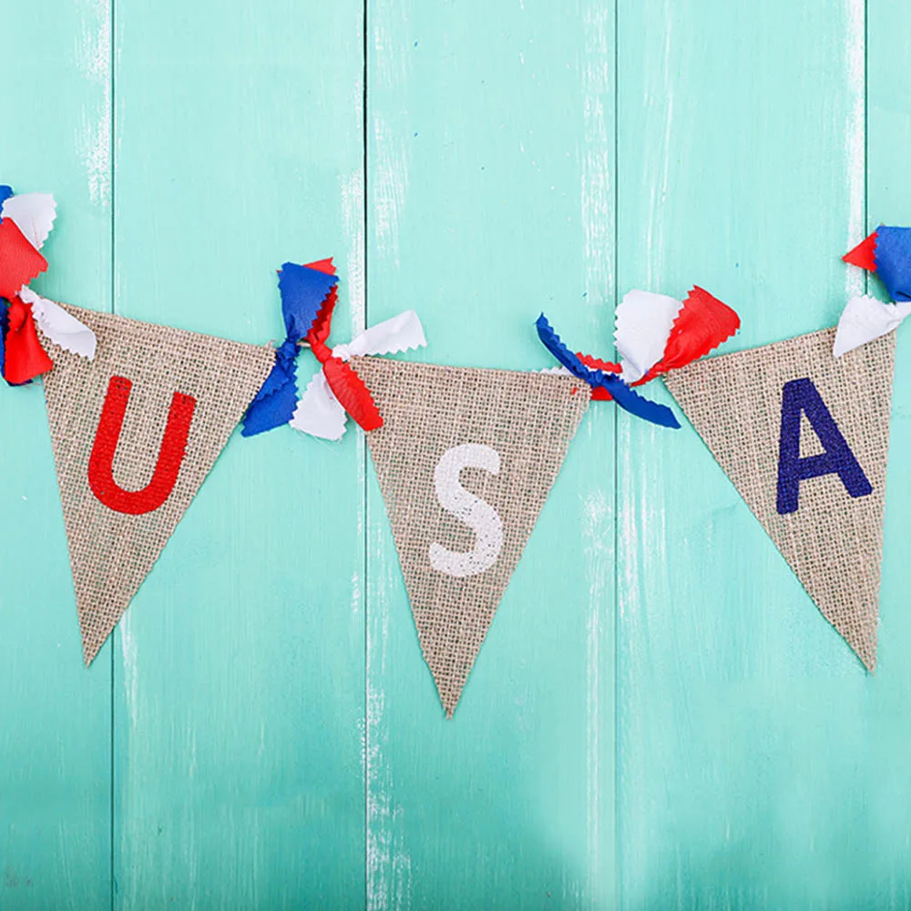 On Sale 2m Party Banners Us Linen Flag Banner Party Decoration