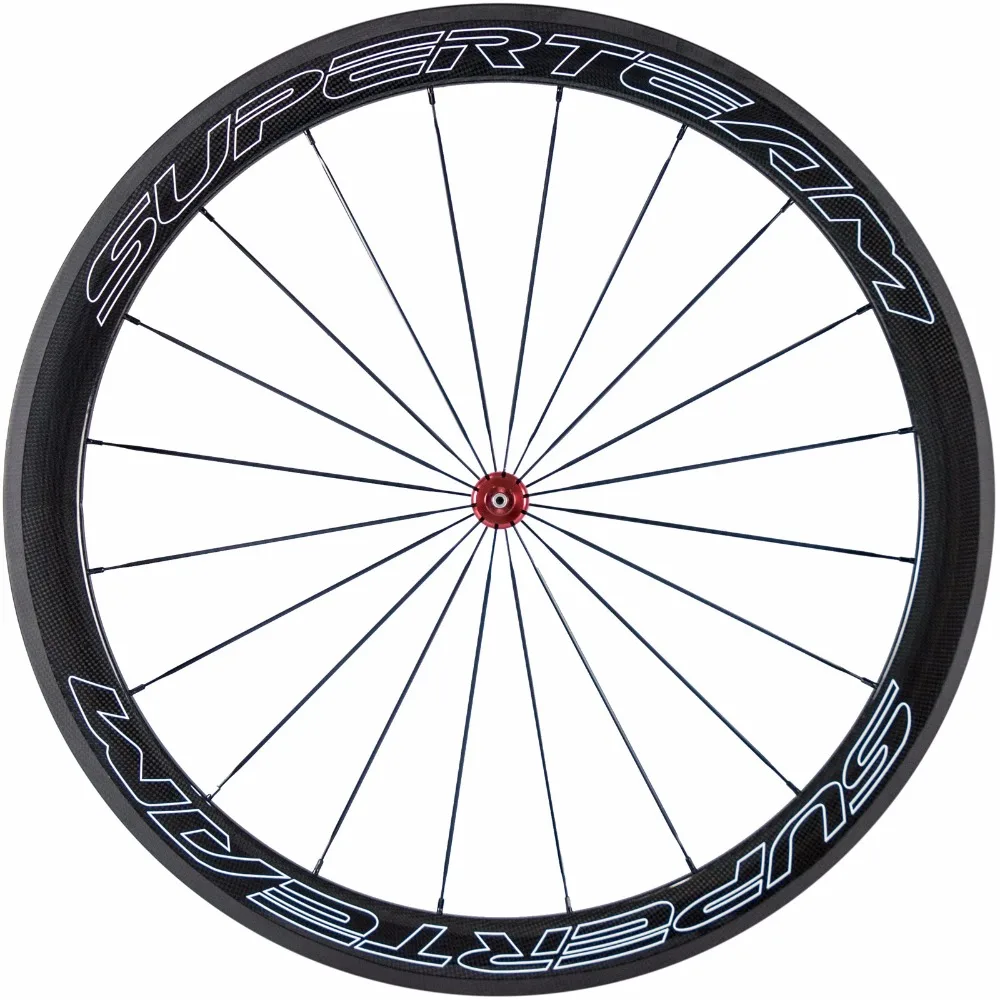 Excellent SUPERTEAM Carbon Wheels 50mm Road Bike Wheels Clincher R36 Cycling Wheel Tubular 23mm Width Fast Shipping 1