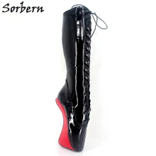 Sorbern/женская модная пикантная обувь из блестящей искусственной кожи; Балетные Сапоги на каблуке 18 см; женские сапоги до колена; обувь на высоком каблуке 7 дюймов