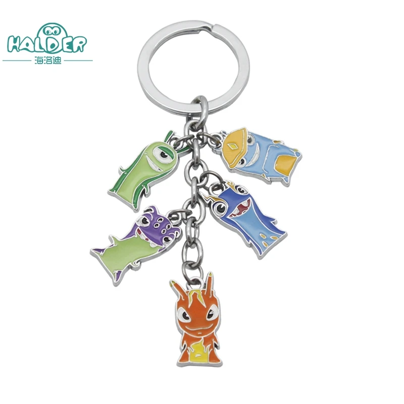 

Halder Cartoon Slugterra Cosplay Metal Pendant Keychain Anime Key Chains Car Keyring Decoration