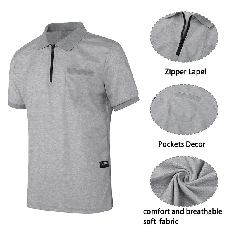 Мужская брендовая одежда Pui tiua, Мужская рубашка поло на молнии с коротким рукавом, деловая Повседневная рубашка, модные футболки для фитнеса, летние топы