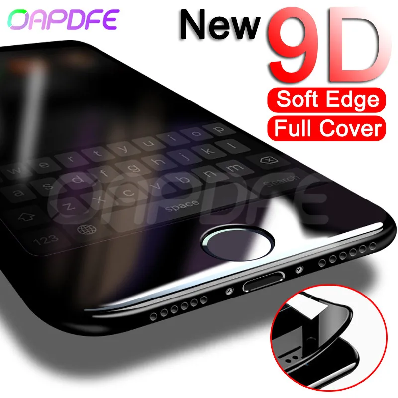 

New 9D Curved Full Cover Tempered Glass on the For iPhone X XR XS Max Screen Protector For iPhone 8 7 6 6s Plus Protective Film