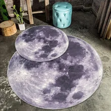 Nordic тенденция круглый замши ковер Гостиная Коврик для спальни планеты Земля Луна коврик для ванной Мода 60/80/100/120 см