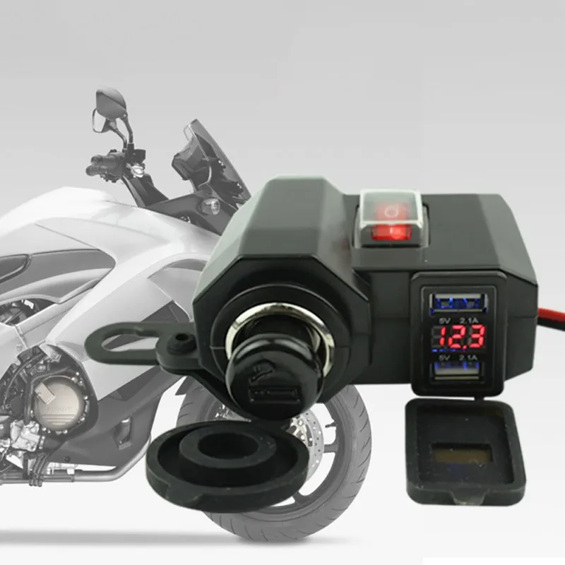 دراجة نارية ولاعة السجائر 12 v العالمي للدراجات النارية USB للهاتف المحمول شاحن شاحن سيارة تعديل مع التبديل للماء
