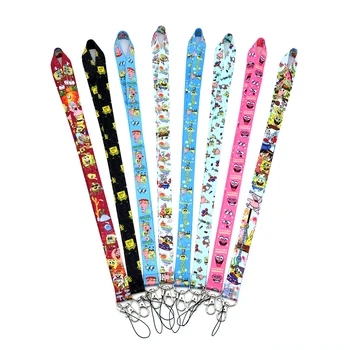 

500PCS SpongeBob SquarePants Lanyard id badge holder keychain straps for mobile phone Free Shipping